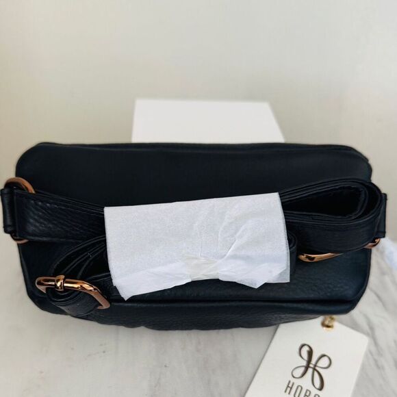 HOBO Fern Studded Leather Belt Bag Fanny Pack Crossbody, Black/Rose Gold NWT - Picture 12 of 15